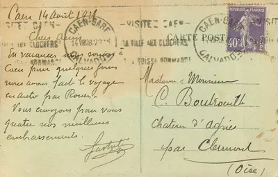 Caen — Vue générale sur Saint-Étienne — Éditeur inconnu, n° 492 — Achterkant