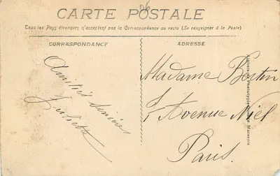 Nice — Pałac Jetée — 1906, wydawca nie widoczny — Rewers