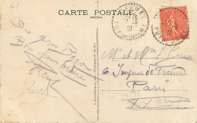 Clermont-Ferrand — Place de Jaude — editor G. D'O. n° 1095 — Verso