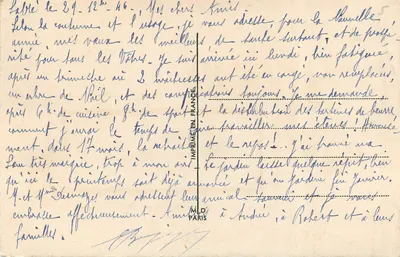 Kwitki mimoz i lilii — Dobre i Szczęśliwe Nowołecie — M.D. PARIS — Rewers