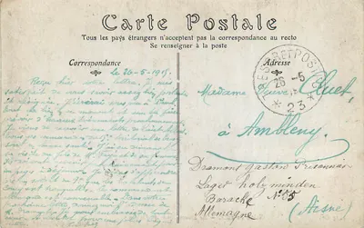 Stara pocztówka Salon 1908 'Le Linceul' autorstwa A Jacopin — Rewers