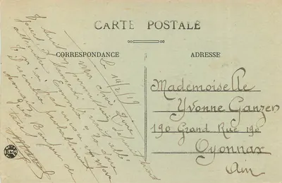 Lyon — Puente del Palacio de Justicia y Colina de Fourvière — E.R. — Reverso