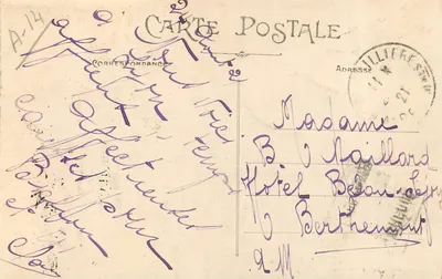 LYON — Fontaine Bartholdi — Carrier, edit., modèle déposé — Verso