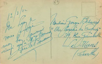 LYON — Pomnik Carnota — E.R. — Wydawca E.R. nr 173 — Rewers