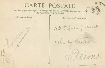 Nancy — Pałac Miejski — wydawca L. V. & Co, Paryż, nr 1000 — Rewers