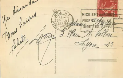 Nice — Promenade des Anglais i Pałac Morza Śródziemnego — Foto Munier — Rewers