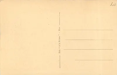 Zachód słońca — Ogród Albert I — Nice — Wydawca 'A la Riviera' — nr 11 — Rewers
