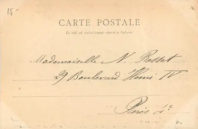 Besançon - A Prefeitura — vista com texto impresso e manuscrito — Verso
