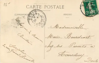 Besançon — Vista Geral tirada de Bregille — editor desconhecido, n° 97 — Verso