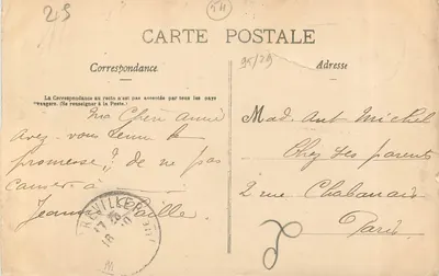 Gerbéviller - A Capela — editor B. Baguing, ib.-editor, Lunéville — Verso