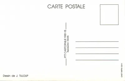 Philatelie — Zeichnung von J. Tuloup — PTT 1981-18 — Rückseite