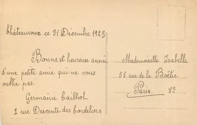 Châteauroux — A Prefeitura — Coleção G. G. — Verso