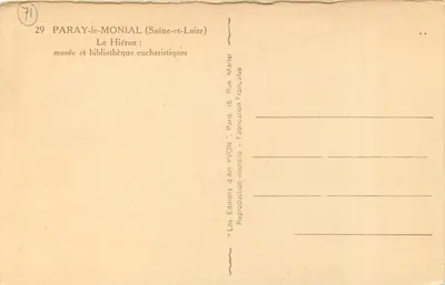 Das Hiéron in Paray-le-Monial — eucharistisches Museum und Bibliothek — Éditions d'Art YVON — Rückseite