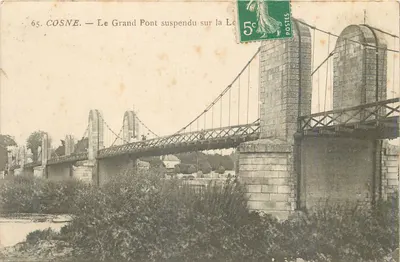 Cosne-sur-Loire — O Grande Pontão Suspendido sobre a Loire — editor desconhecido, n° 65