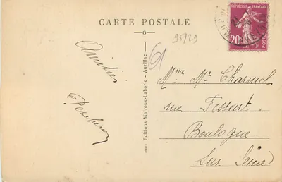 O Ponte Suspensa de Trébouë (Truyère) — Os Grandes Trabalhos da Truyère — Edições Malraux-Laborie, n° 1418 — Verso