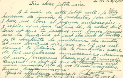 Bukiet miodowych — kartka urodzinowa — ECHT PHOTO 7128 V — Rewers