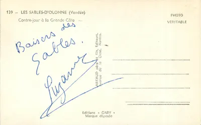 Les Sables-d'Olonne (Vendée) — Widok z przodu na Grande Côte — Éditions Gaby — Rewers