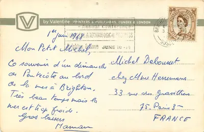 Drei Jungen auf Eseln — Brighton — Valentine Printers & Publishers, Nr. ET.5202 — Rückseite