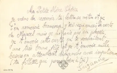 Buquê de tulipas e sapatos — editor Imprensa F. Enerance, série N°74 — Verso