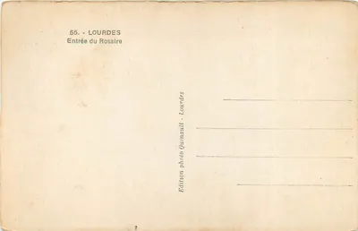 Lourdes — Eingang zum Rosenkranz — Edition Quinault - Lourdes — Rückseite