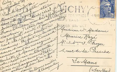 Hotel Pavillon de Sévigné — Vichy — Wydawca: C. des Arts Photomécaniques, Paryż — Rewers