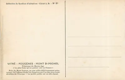 Fougères — A Igreja de São Sulpício — citação de Balzac « Les Chouans » — Verso