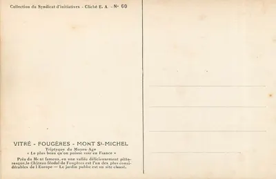 Fougères — w środku niebezpiecznych zboczy skał S'-Sulpice — Balzac 'Chouans' — Rewers