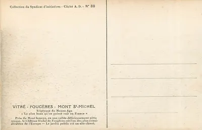 Fougères pitoresca — A Porta Notre-Dame e a Cidade Alta. — Verso