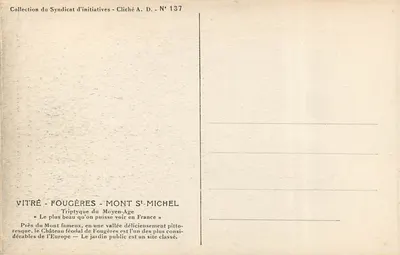 Castelo de Fougères — Torre do Gobelin e Torre de Amboise (século XIII) — Verso