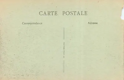 Bilhete postal antigo Noyon após a Guerra Ruínas do bairro da rue des Merciers Militaria — Verso