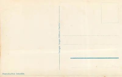 Ginebra. El Chorro de Agua (90 m) y el Monte Blano — Georges Jacqer, editor, n° 3411 — Reverso