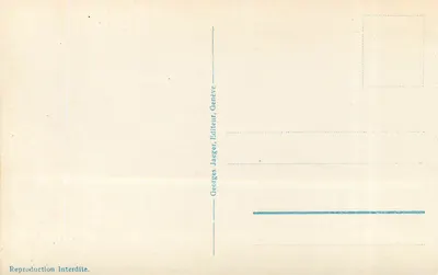 Genewa. Pałac Narodów — widok budynku przy jeziorze — Georges Jaeger, wydawca Genewa, nr 3097 — Rewers