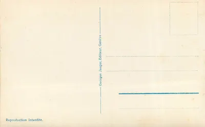 Genebra. Monumento Brunswick e Quai du Mont-Blanc — Georges Jaeger, editor, n° 3031 — Verso