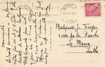 House of Faience – Rue de la Manufacture-Nationale – Beauvais – L.P. no. 314 — Back