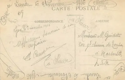 LYON - Prefektura, zbudowana w 1885 roku, przez Louvier — S. Farges, wyd. — Lyon — Rewers