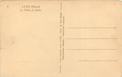 LYON (Rhône) — Pałac Sądowy — Wydawnictwo Yvon, Paryż — Rewers