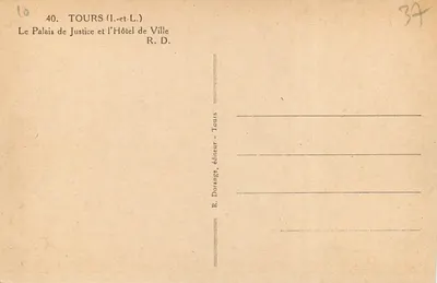Tours (Loire-et-Cher) — Sąd i Ratusz — R. Dorange, wydawca — Rewers
