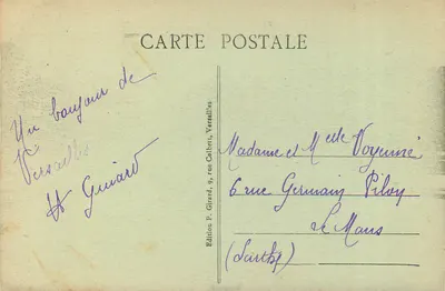 Versailles — Basen Latony i Zielony Tapis — wydawnictwo P. Girard — Rewers