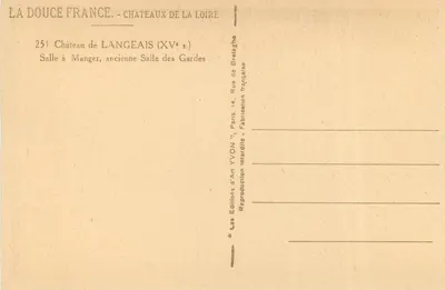 Kasteel van Langeais — Eetkamer, oude Wachtkamer — Edities van Kunst YVON — Achterkant