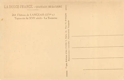 Castillo de Langeais — Tapiz del siglo XVI — La Tentación — Reverso
