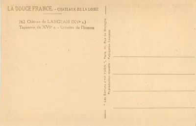 Castelo de Langeais — Tapeçaria do século XVI — Criação do homem — Verso