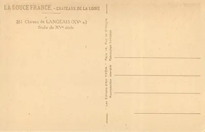 Castelo de Langeais — Stalle do século XV — Edições d'Art YVON — Verso