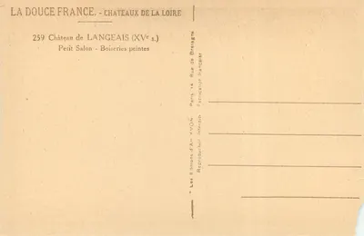 Castello di Langeais — Piccolo Salone — Intarsi dipinti (XVe secolo) — Les Éditions d'Art YVON — Verso