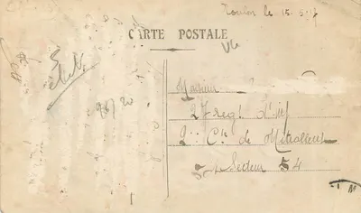 Toulon - La Prefettura — vista dell'edificio con palme — editore sconosciuto — Verso