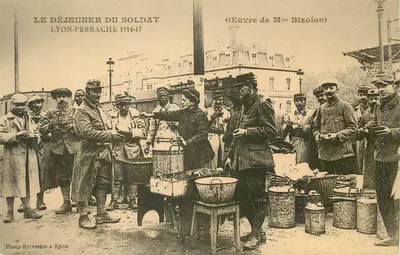 Almoço do soldado — Lyon-Perrache 1914-17 — Foto Sylvestre - Lyon
