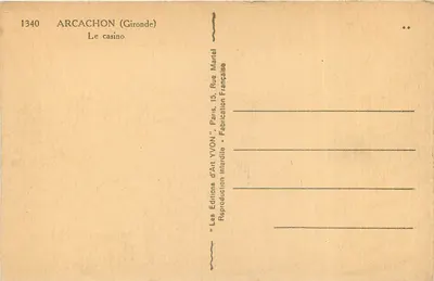 Arcachon (Gironde) — Kasyno — Wydawnictwo Yvon — Rewers