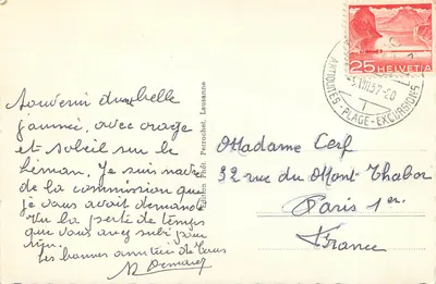 Zamek w Chillon i Dents du Midi — 1700 — Wydawnictwo Fotograficzne Perrochet, Lausanne — Rewers