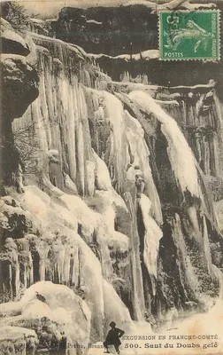 Salto do Doubs gelado — Excursão na Franche-Comté — Edição Prétre, Besançon, n°500