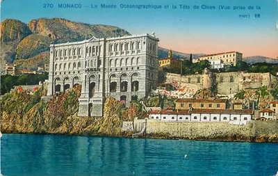 Mônaco — O Museu Oceanoográfico e a Cabeça do Cão (Vista tirada do mar) — RM, n° 270