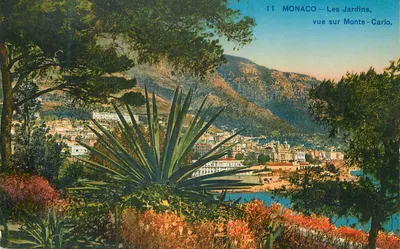 Mônaco — Os Jardins, vista sobre Monte-Carlo